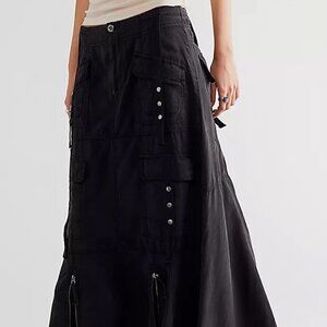 Cargo Charcoal Maxi Skirt